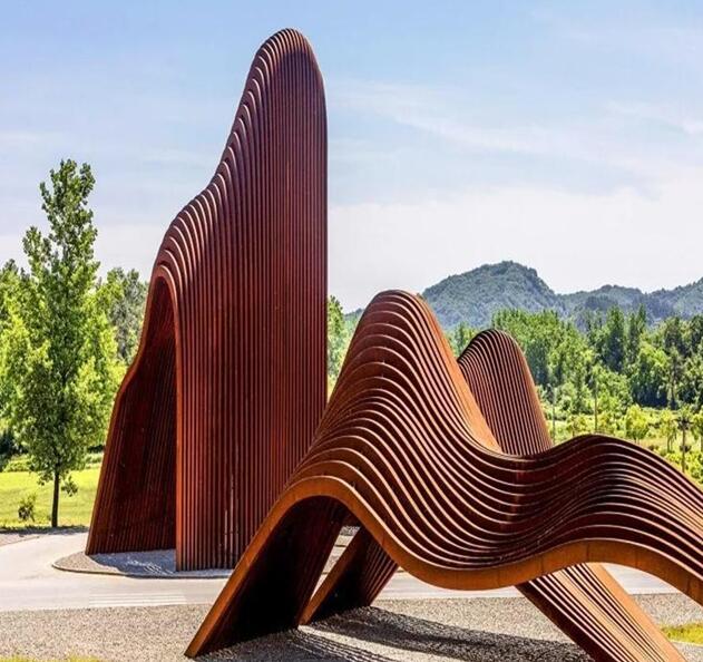 靖西锈钢板造型